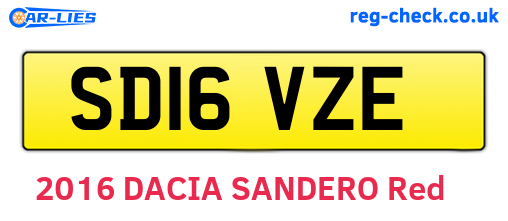 SD16VZE are the vehicle registration plates.