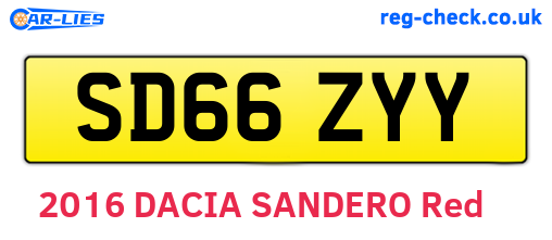 SD66ZYY are the vehicle registration plates.