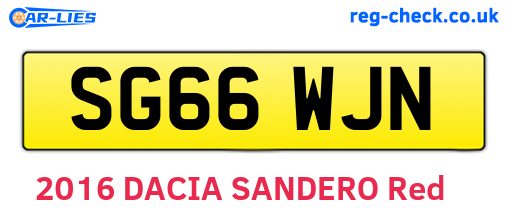 SG66WJN are the vehicle registration plates.