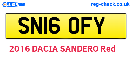 SN16OFY are the vehicle registration plates.