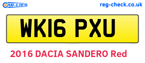 WK16PXU are the vehicle registration plates.