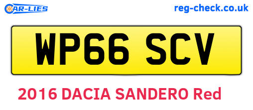 WP66SCV are the vehicle registration plates.