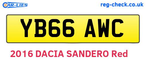 YB66AWC are the vehicle registration plates.