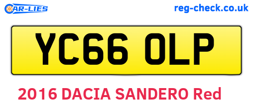 YC66OLP are the vehicle registration plates.