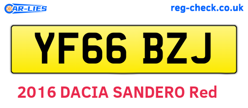 YF66BZJ are the vehicle registration plates.