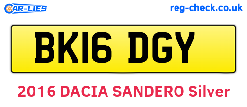 BK16DGY are the vehicle registration plates.