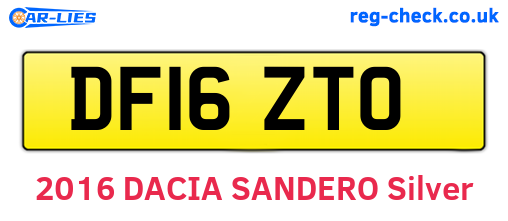 DF16ZTO are the vehicle registration plates.