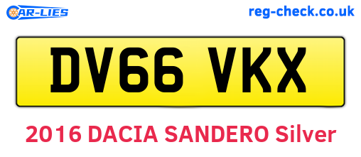 DV66VKX are the vehicle registration plates.