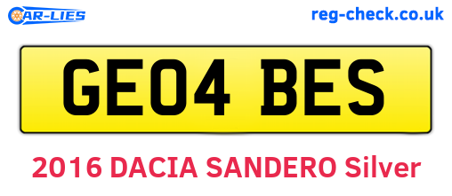 GE04BES are the vehicle registration plates.