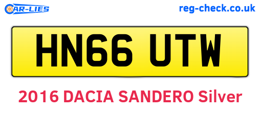 HN66UTW are the vehicle registration plates.
