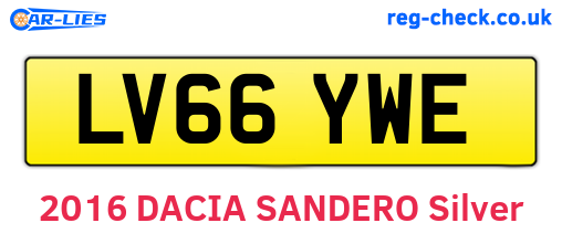 LV66YWE are the vehicle registration plates.
