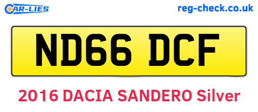 ND66DCF are the vehicle registration plates.