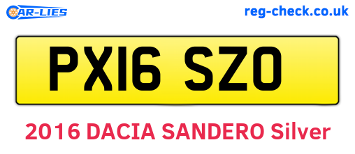 PX16SZO are the vehicle registration plates.