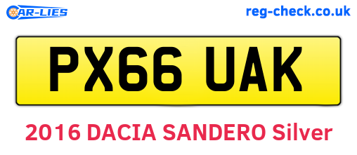 PX66UAK are the vehicle registration plates.