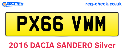 PX66VWM are the vehicle registration plates.
