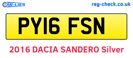 PY16FSN are the vehicle registration plates.