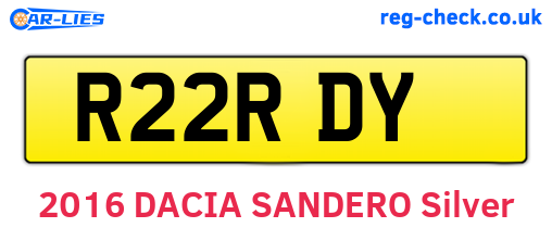 R22RDY are the vehicle registration plates.