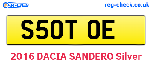 S50TOE are the vehicle registration plates.