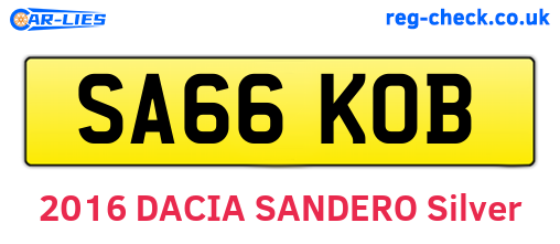 SA66KOB are the vehicle registration plates.
