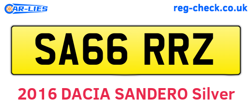 SA66RRZ are the vehicle registration plates.