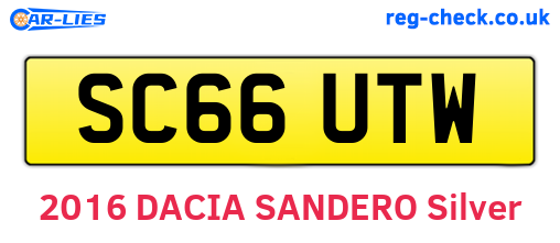 SC66UTW are the vehicle registration plates.