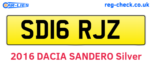 SD16RJZ are the vehicle registration plates.