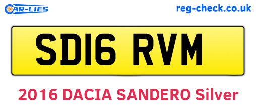 SD16RVM are the vehicle registration plates.