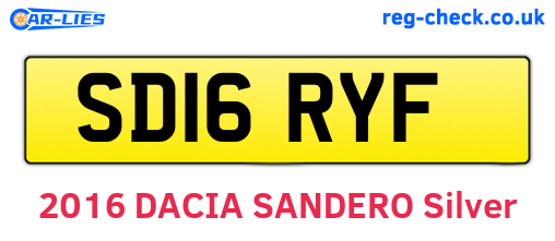 SD16RYF are the vehicle registration plates.