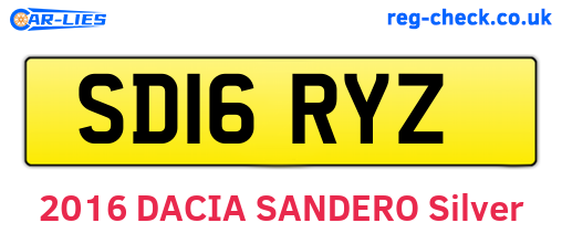 SD16RYZ are the vehicle registration plates.