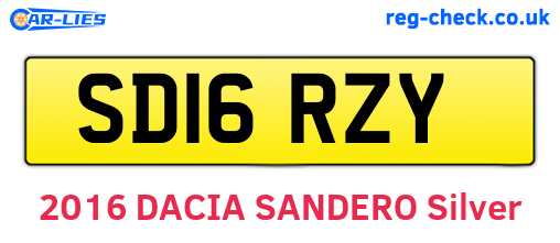SD16RZY are the vehicle registration plates.