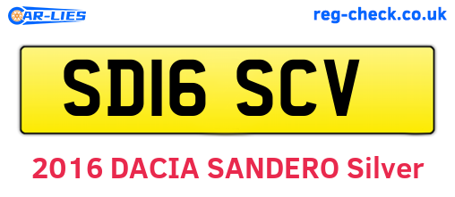 SD16SCV are the vehicle registration plates.