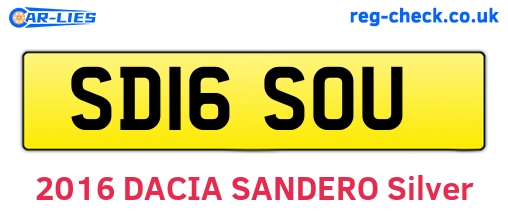 SD16SOU are the vehicle registration plates.