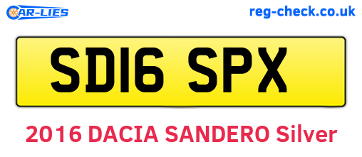 SD16SPX are the vehicle registration plates.