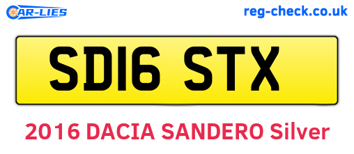 SD16STX are the vehicle registration plates.