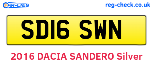 SD16SWN are the vehicle registration plates.