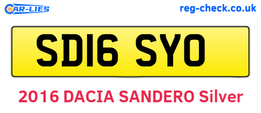 SD16SYO are the vehicle registration plates.