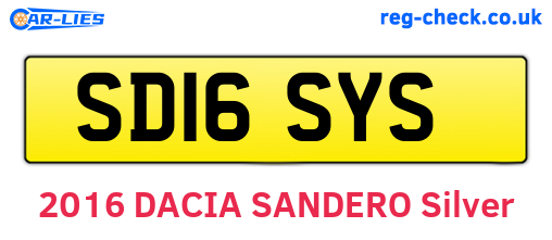 SD16SYS are the vehicle registration plates.