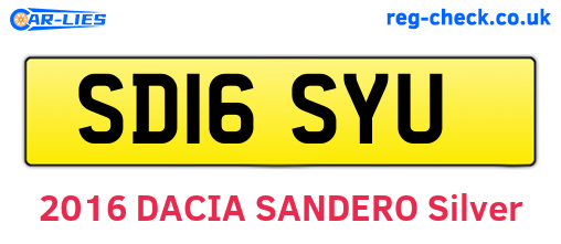 SD16SYU are the vehicle registration plates.