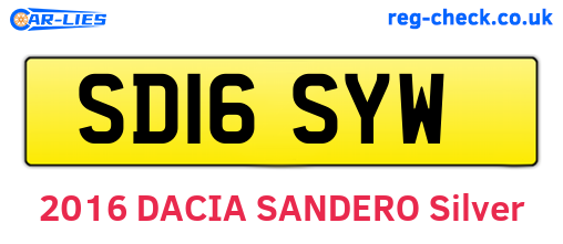 SD16SYW are the vehicle registration plates.