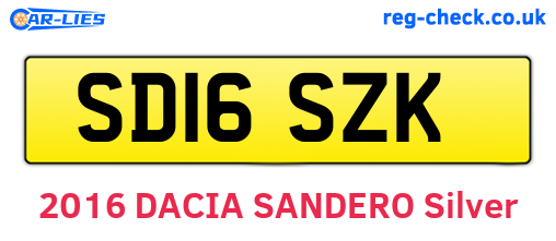 SD16SZK are the vehicle registration plates.