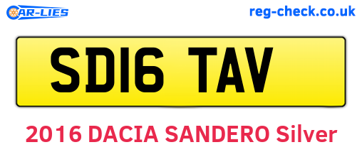 SD16TAV are the vehicle registration plates.