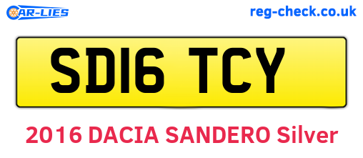 SD16TCY are the vehicle registration plates.