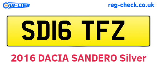 SD16TFZ are the vehicle registration plates.