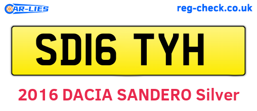 SD16TYH are the vehicle registration plates.