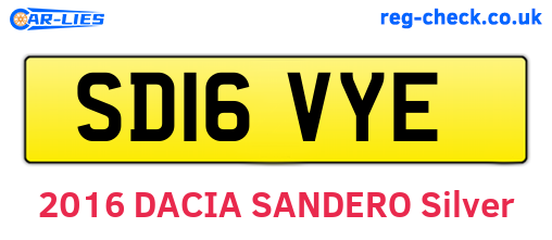SD16VYE are the vehicle registration plates.