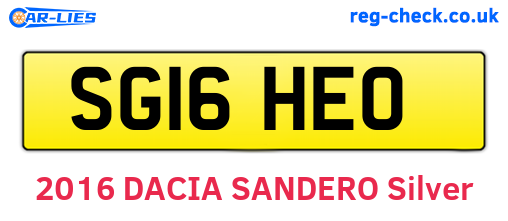 SG16HEO are the vehicle registration plates.