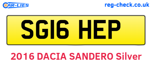 SG16HEP are the vehicle registration plates.