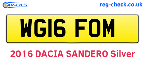 WG16FOM are the vehicle registration plates.