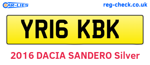 YR16KBK are the vehicle registration plates.