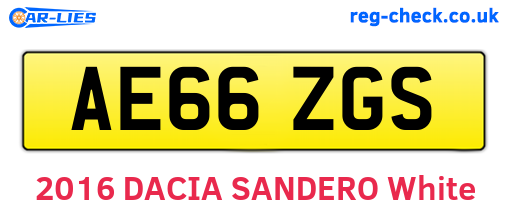 AE66ZGS are the vehicle registration plates.